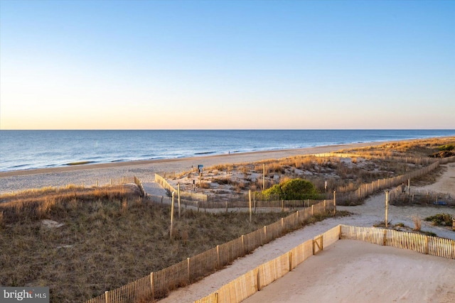 12201 Wight St Unit 301, Ocean City, MD 21842 - property view of water featuring fence and a beach view