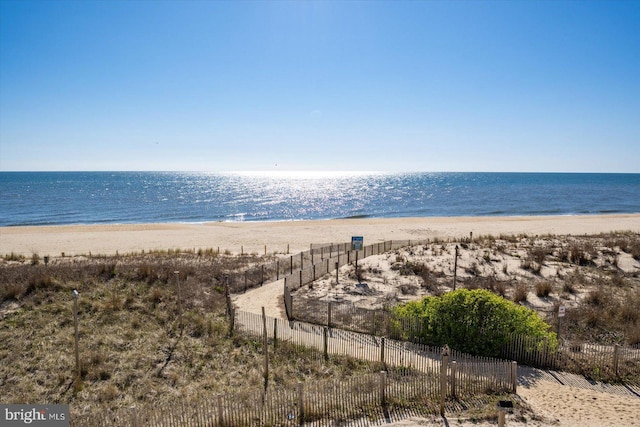 12201 Wight St Unit 301, Ocean City, MD 21842 - property view of water with fence and a view of the beach