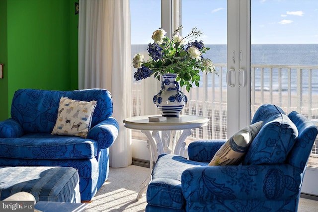 12201 Wight St Unit 301, Ocean City, MD 21842 - interior space with a water view and carpet floors