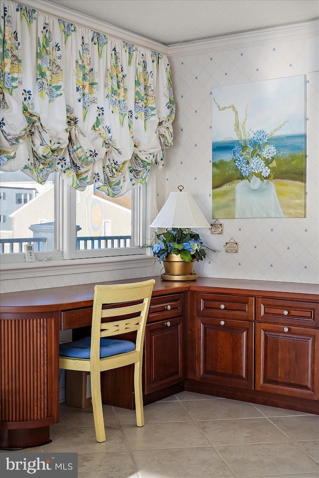12201 Wight St Unit 301, Ocean City, MD 21842 - dining space with ornamental molding and light tile patterned floors