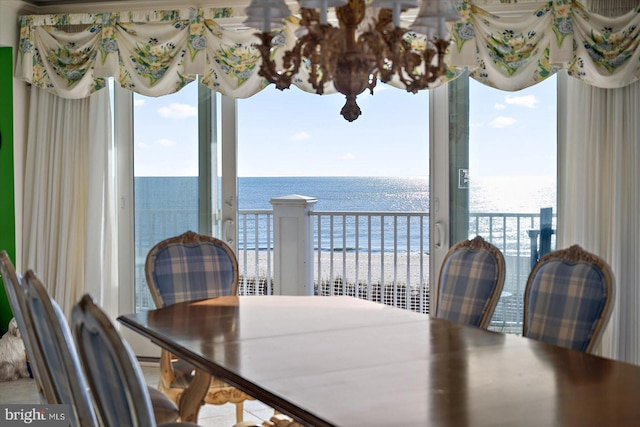 12201 Wight St Unit 301, Ocean City, MD 21842 - dining space featuring a water view and plenty of natural light