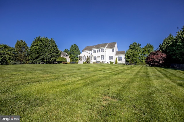 view of grassy yard