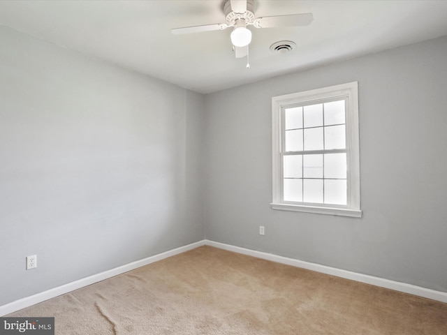 202 Glade Blvd, Walkersville, MD 21793 - unfurnished room featuring baseboards, a ceiling fan, visible vents, and carpet