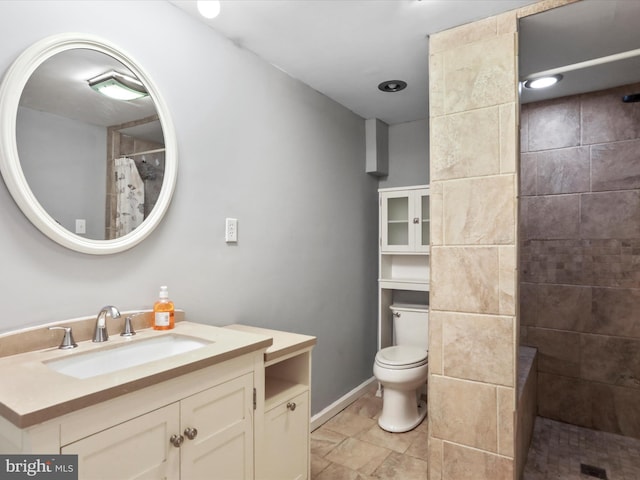 202 Glade Blvd, Walkersville, MD 21793 - bathroom with toilet, vanity, and a tile shower