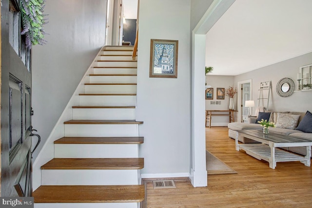 2801 Riva Rd, Annapolis, MD 21401 - staircase featuring visible vents and wood finished floors