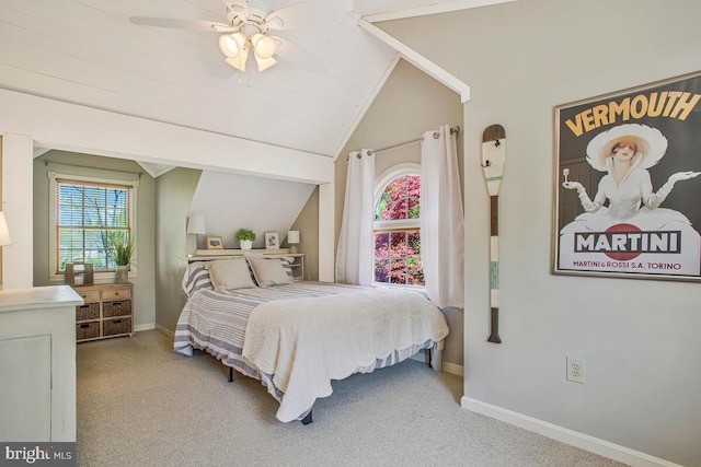 2801 Riva Rd, Annapolis, MD 21401 - bedroom featuring light carpet, vaulted ceiling, and baseboards