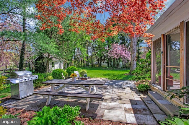 2801 Riva Rd, Annapolis, MD 21401 - view of patio with an outdoor structure and area for grilling