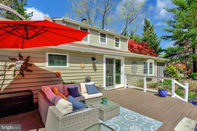2801 Riva Rd, Annapolis, MD 21401 - wooden deck featuring an outdoor living space