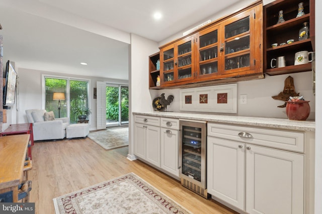 15 Chesapeake Lndg, Annapolis, MD 21403 - bar area featuring beverage cooler, light wood-style floors, and recessed lighting