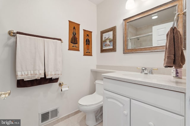 15 Chesapeake Lndg, Annapolis, MD 21403 - bathroom with toilet, tile patterned floors, vanity, a shower with door, and baseboards