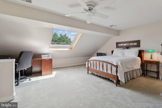 15 Chesapeake Lndg, Annapolis, MD 21403 - carpeted bedroom with a desk, a skylight, a ceiling fan, and lofted ceiling