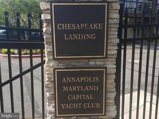 view of community sign
