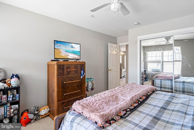 30381 Crowley Dr Unit 309, Ocean View, DE 19970 - carpeted bedroom featuring a closet and ceiling fan