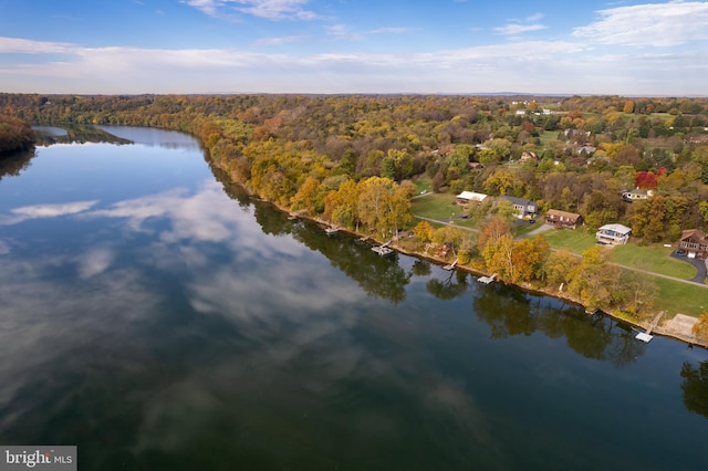 116 Natalie Ln, Harpers Ferry, WV 25425 - birds eye view of property featuring a water view and a forest view