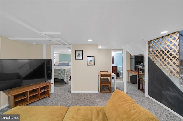 157 Hartswick Ave, State College, PA 16803 - carpeted living room featuring recessed lighting and baseboards
