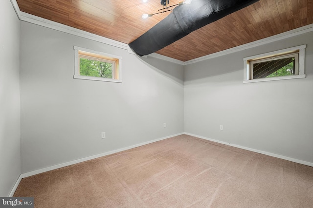 246 Locust Ln, Edinburg, VA 22824 - carpeted spare room featuring wooden ceiling and baseboards