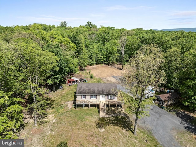 246 Locust Ln, Edinburg, VA 22824 - birds eye view of property featuring a forest view