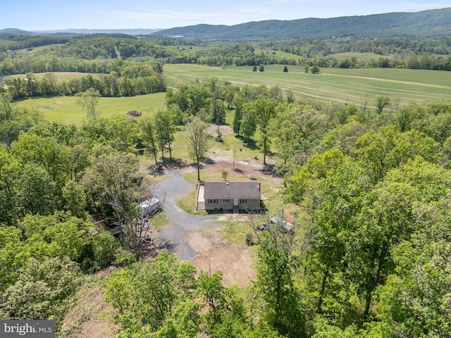 246 Locust Ln, Edinburg, VA 22824 - aerial view featuring a mountain view, a rural view, and a view of trees