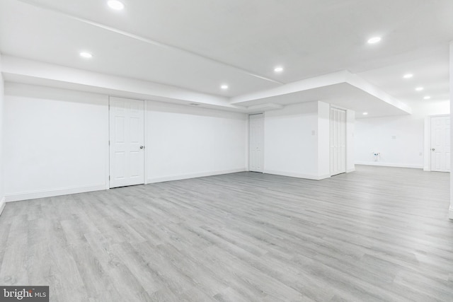 2540 Merganser Ct, Waldorf, MD 20601 - finished below grade area with recessed lighting, baseboards, and light wood-type flooring