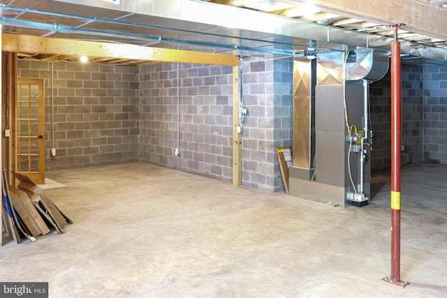 unfinished below grade area with heating unit