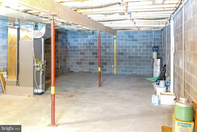 view of unfinished below grade area