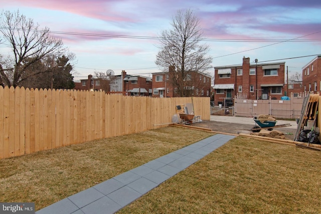 view of yard with fence