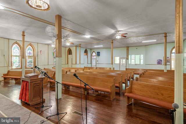336 7th St N, Lebanon, PA 17042 - misc room featuring visible vents, ceiling fan, and hardwood / wood-style flooring