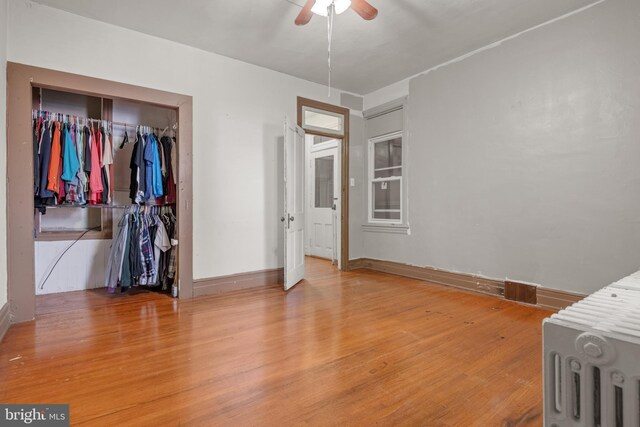336 7th St N, Lebanon, PA 17042 - bedroom with a closet, baseboards, ceiling fan, and wood finished floors