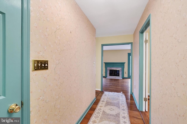 6 Deer Haven Ln, White Hall, MD 21161 - hall with dark wood-type flooring and a textured wall
