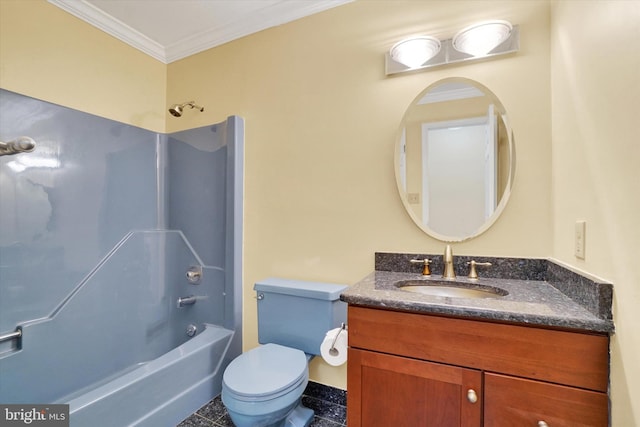 6 Deer Haven Ln, White Hall, MD 21161 - bathroom featuring vanity, shower / tub combination, and ornamental molding
