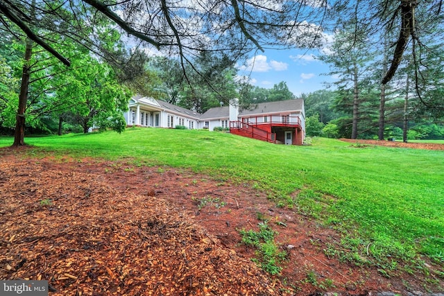 6 Deer Haven Ln, White Hall, MD 21161 - view of grassy yard featuring a deck