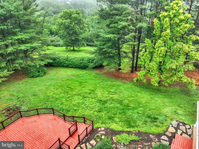 6 Deer Haven Ln, White Hall, MD 21161 - view of yard featuring a wooden deck