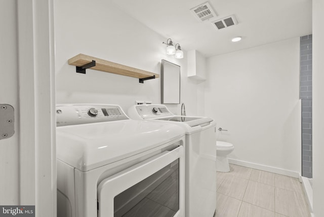 2804 Myrtle Ave NE, Washington, DC 20018 - laundry area with separate washer and dryer, visible vents, laundry area, and baseboards