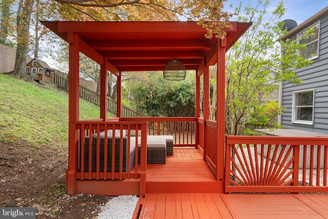 view of wooden terrace