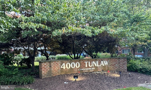 view of community sign