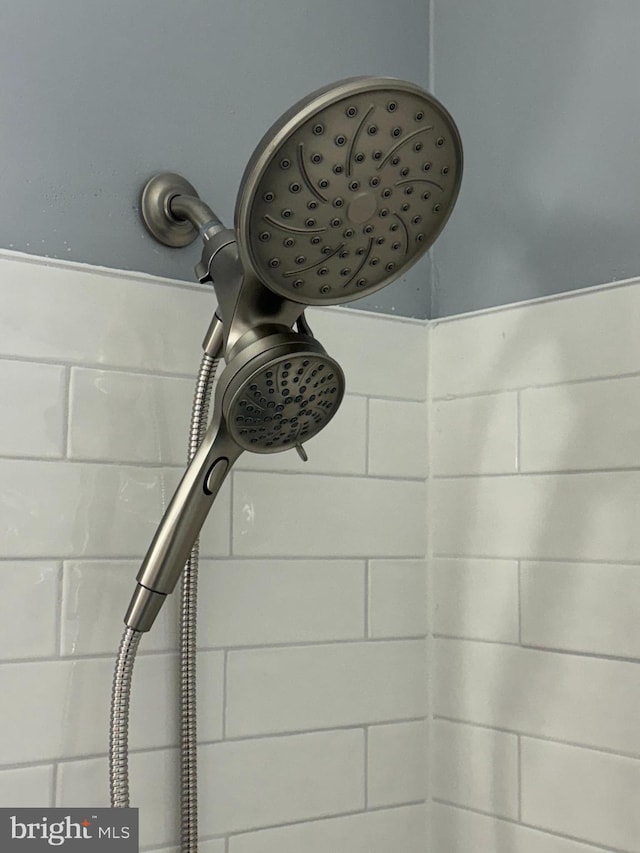 interior details with tiled shower