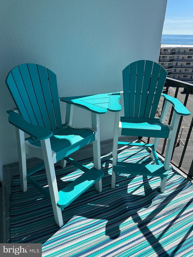 balcony with a water view