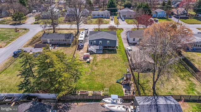 aerial view featuring a residential view