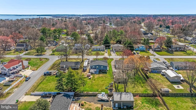 aerial view featuring a residential view