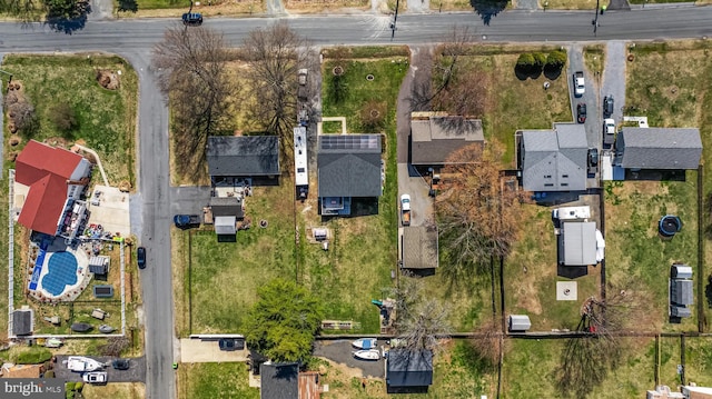 drone / aerial view with a residential view