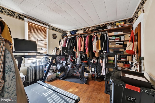interior space featuring wood finished floors