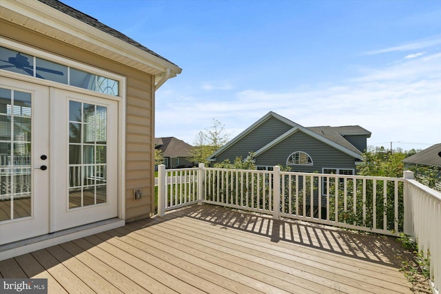 deck featuring french doors