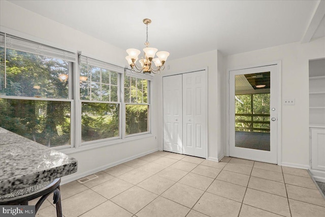 17 Alexandria Overlook Dr, Oxon Hill, MD 20745 - dining area featuring a chandelier, visible vents, and a healthy amount of sunlight