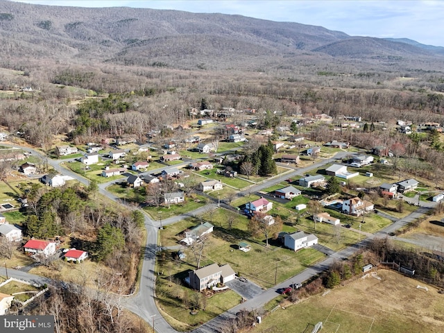 aerial view featuring a mountain view