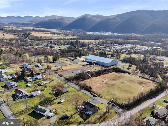 bird's eye view featuring a mountain view