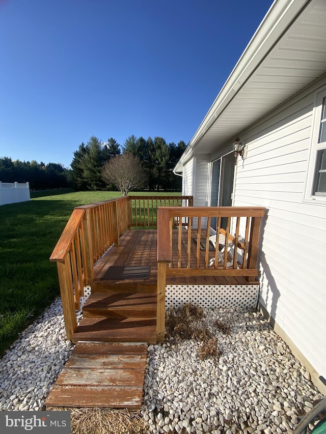deck with a yard