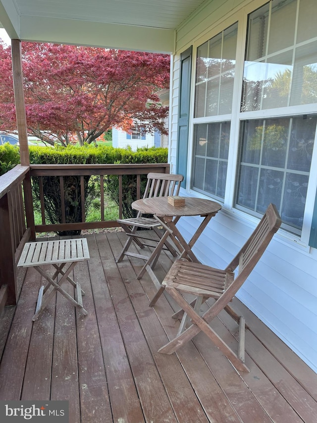 wooden terrace with covered porch