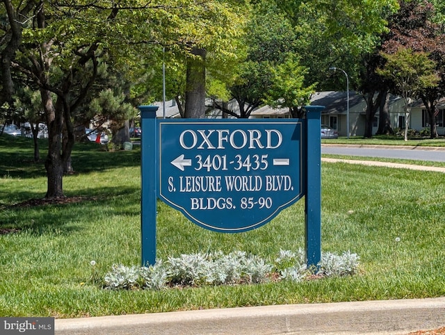 3431 S Leisure World Blvd Unit 88-3D, Silver Spring, MD 20906 - community / neighborhood sign with a lawn