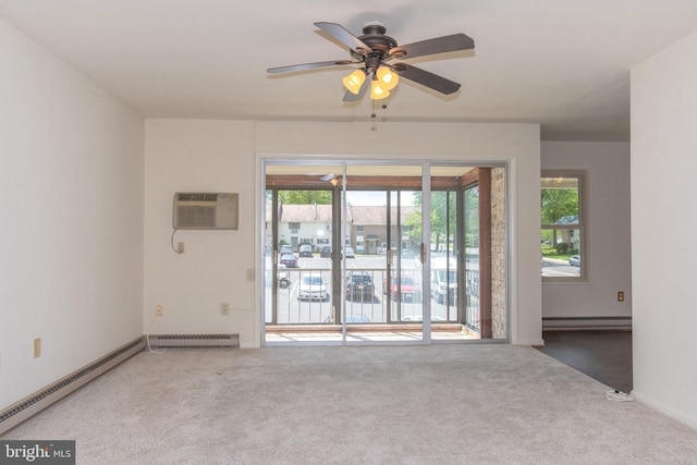 3431 S Leisure World Blvd Unit 88-3D, Silver Spring, MD 20906 - unfurnished room featuring a wall mounted air conditioner, carpet, and a wealth of natural light