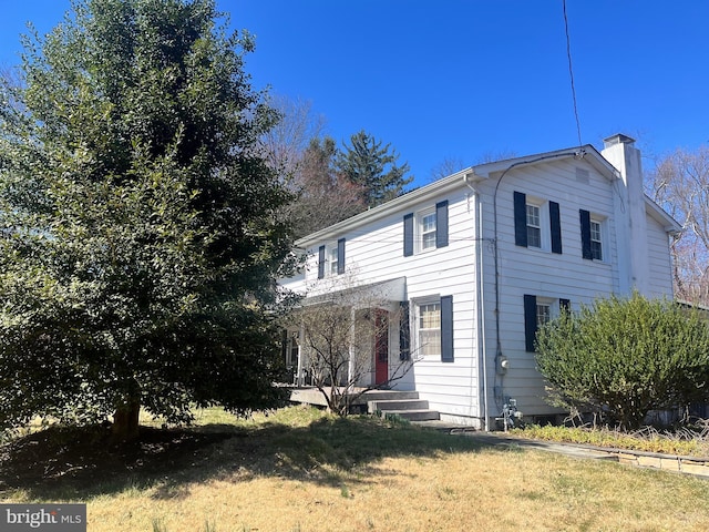 1500 Yardley Newtown Rd, Yardley, PA 19067 - view of front of house with a chimney and a front yard